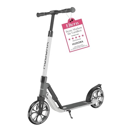 HUDORA BigWheel® 205 Advanced Scooter - Komfortabler Aluminium-Roller für bis zu 100kg - Höhenverstellbarer & zusammenklappbarer Tretroller - Kick-Scooter für Kinder/Jugendliche & Erwachsene