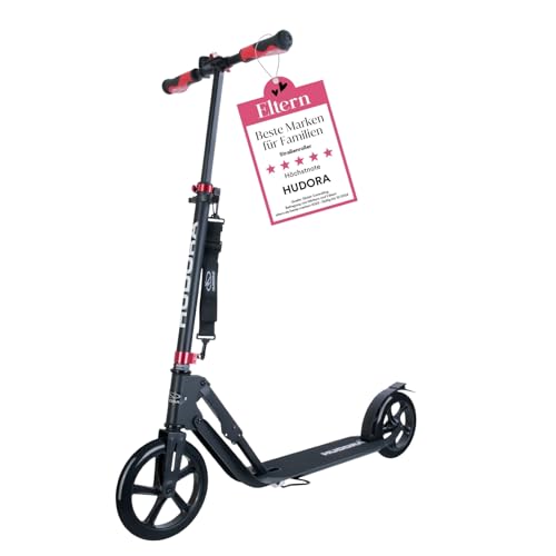 HUDORA BigWheel Style 230 Scooter - Stabiler Aluminium-Roller mit großer Trittfläche - Höhenverstellbarer & zusammenklappbarer Cityroller für bis zu 120kg - Tretroller für Jugendliche & Erwachsene