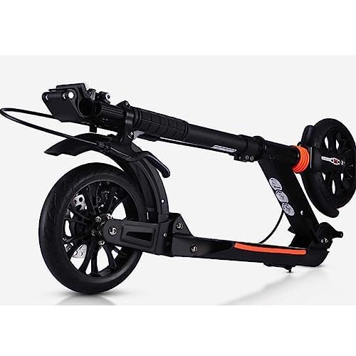 CYGJDWAQ Tretroller for Erwachsene Aluminium Alloy Commuter Scooter Support 100kg, Nicht-elektrischer Klapproller mit Scheibenbremsen, Einstellbarer Lenker